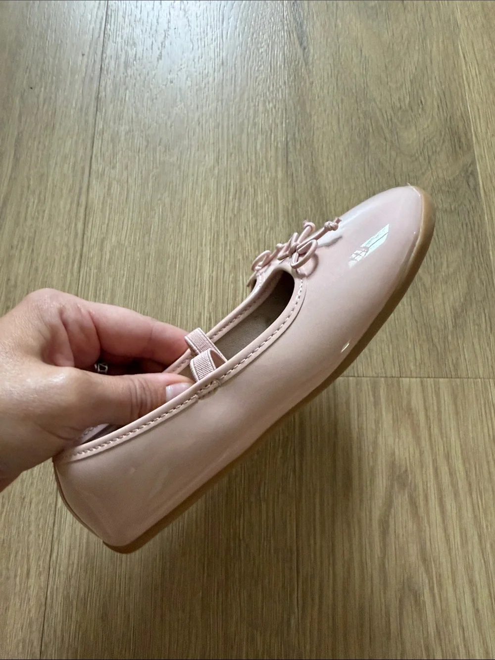 Wonder Nation Girls' Patent Ballet Flats in Blush Pink Size 12